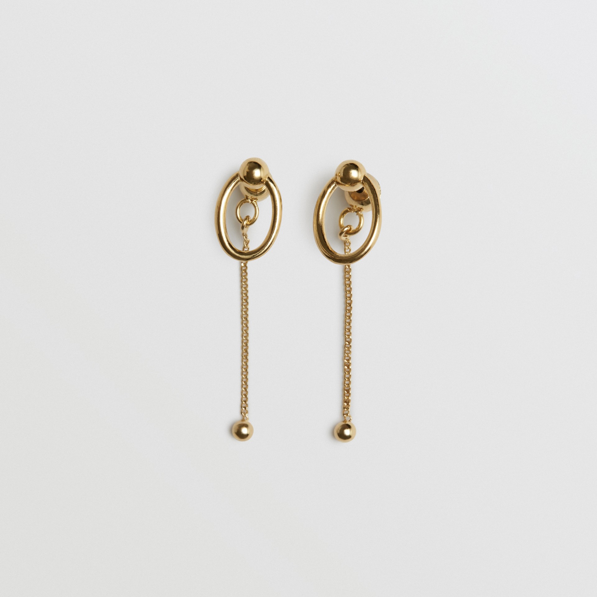 椭圆吊饰镀金吊坠耳环