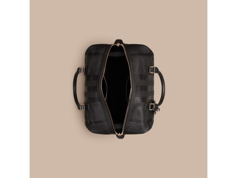 Check Embossed Leather Holdall Burberry