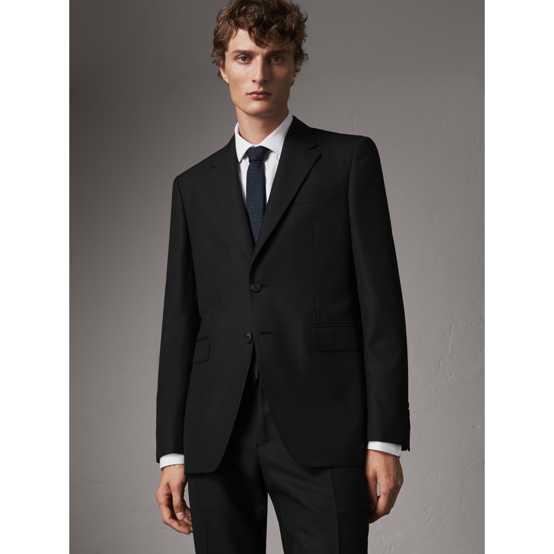 Classic Fit Wool Part canvas Suit in Black Men Burberry United States
