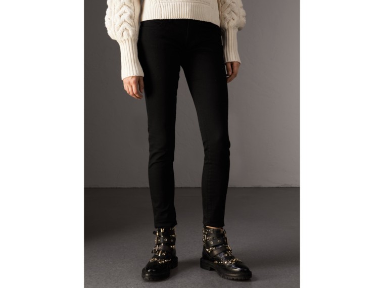 skinny fit black jeans for women