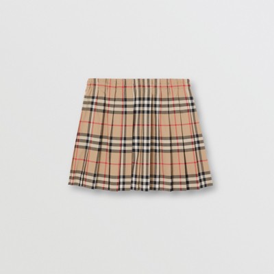 Vintage Check Pleated Skirt in Archive 
