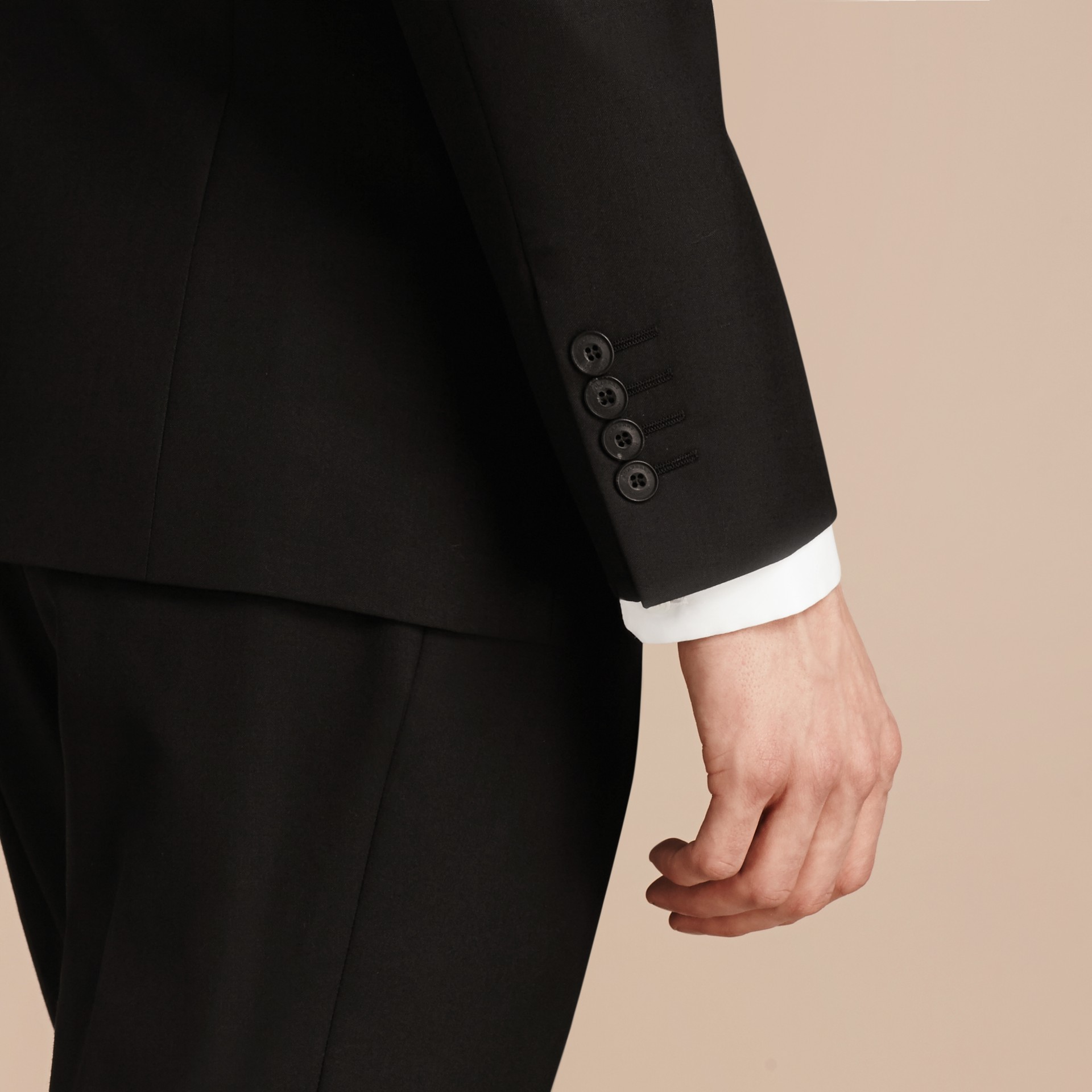 Modern Fit Wool Part-canvas Suit in Black - Men | Burberry