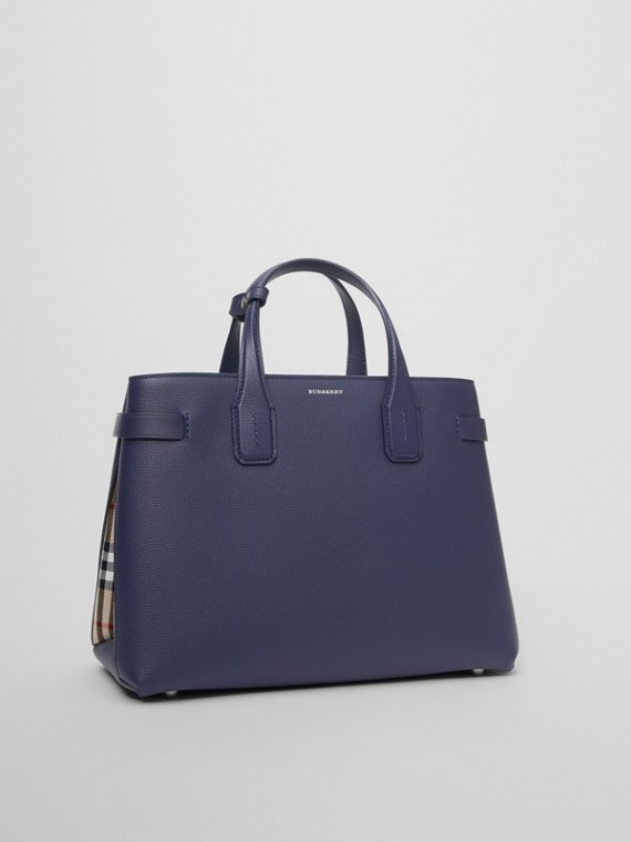 Women S Bags Check Leather Tote Burberry