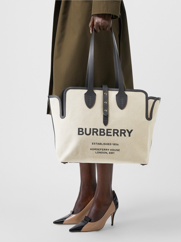 burberry large soft belted canvas tote bag The Medium Soft Cotton Canvas Belt Bag in Black | Burberry United Kingdom