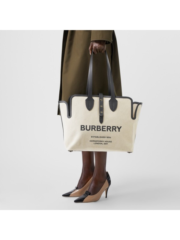 The Medium Soft Cotton Canvas Belt Bag in Black | Burberry United Kingdom