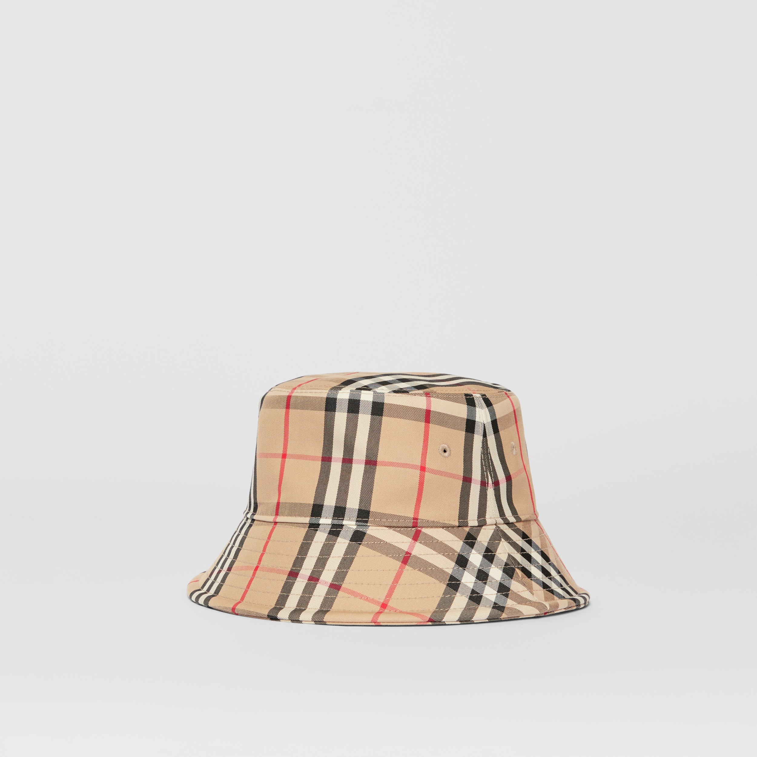 Sombrero de pesca en algodón técnico a cuadros Vintage Checks (Beige) |  Burberry® oficial