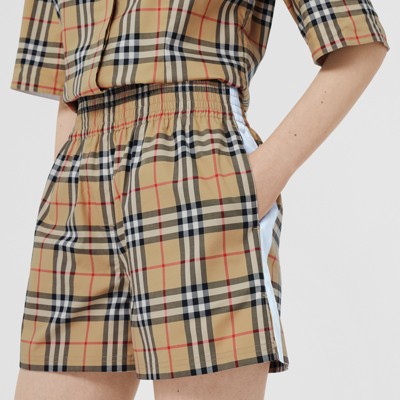 Vintage Check Stretch Cotton Shorts in 