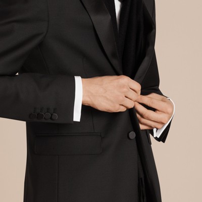 Modern Fit Wool Mohair Half-canvas Tuxedo in Black - Men  Burberry