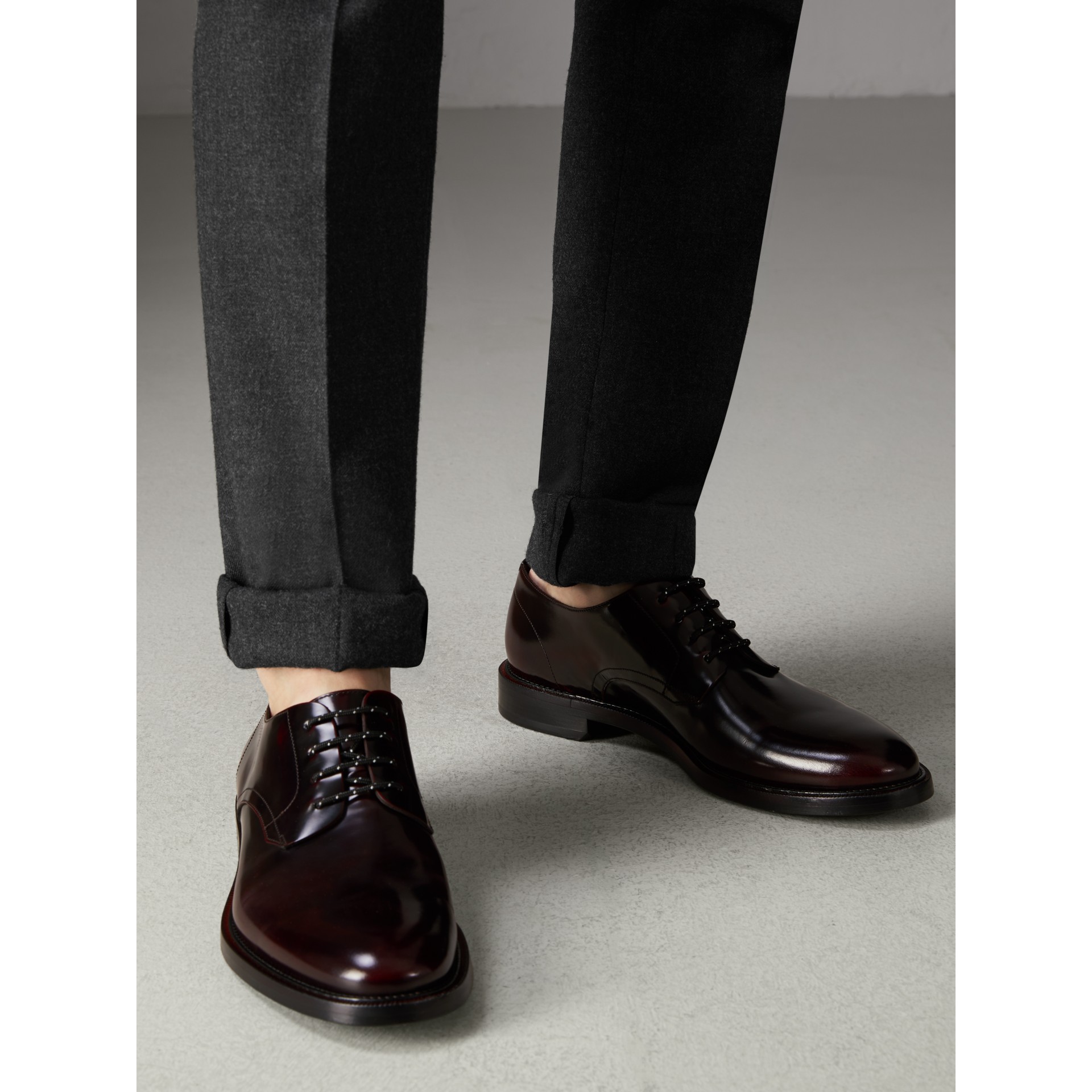 matt leather derby shoes