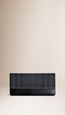 Black Charcoal Check Continental Wallet - Image 1