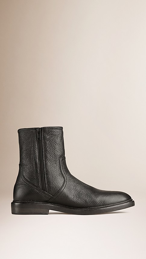 Shearling-Lined Deerskin Boots | Burberry