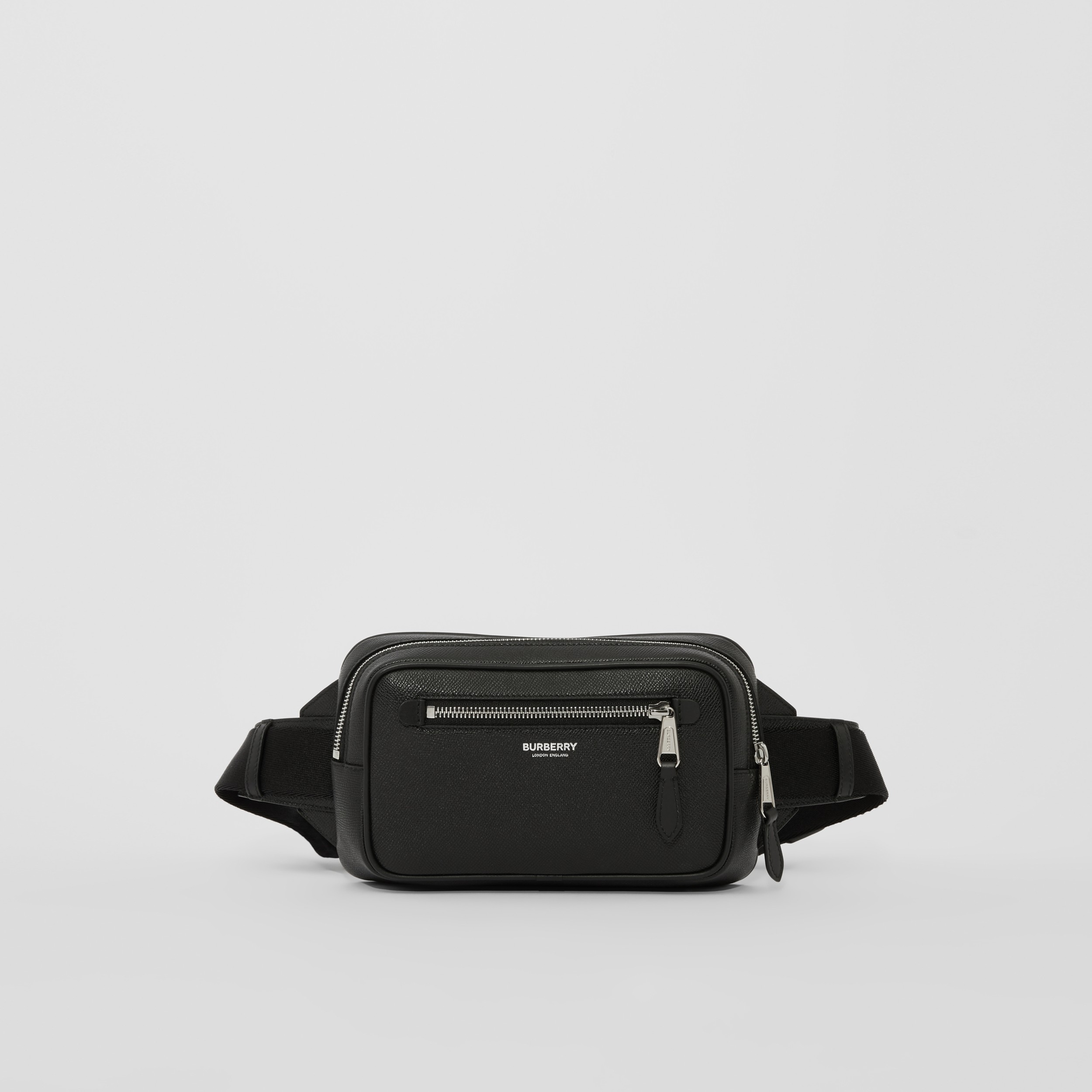 Grainy Leather Bum Bag in Black - Men | Burberry United States