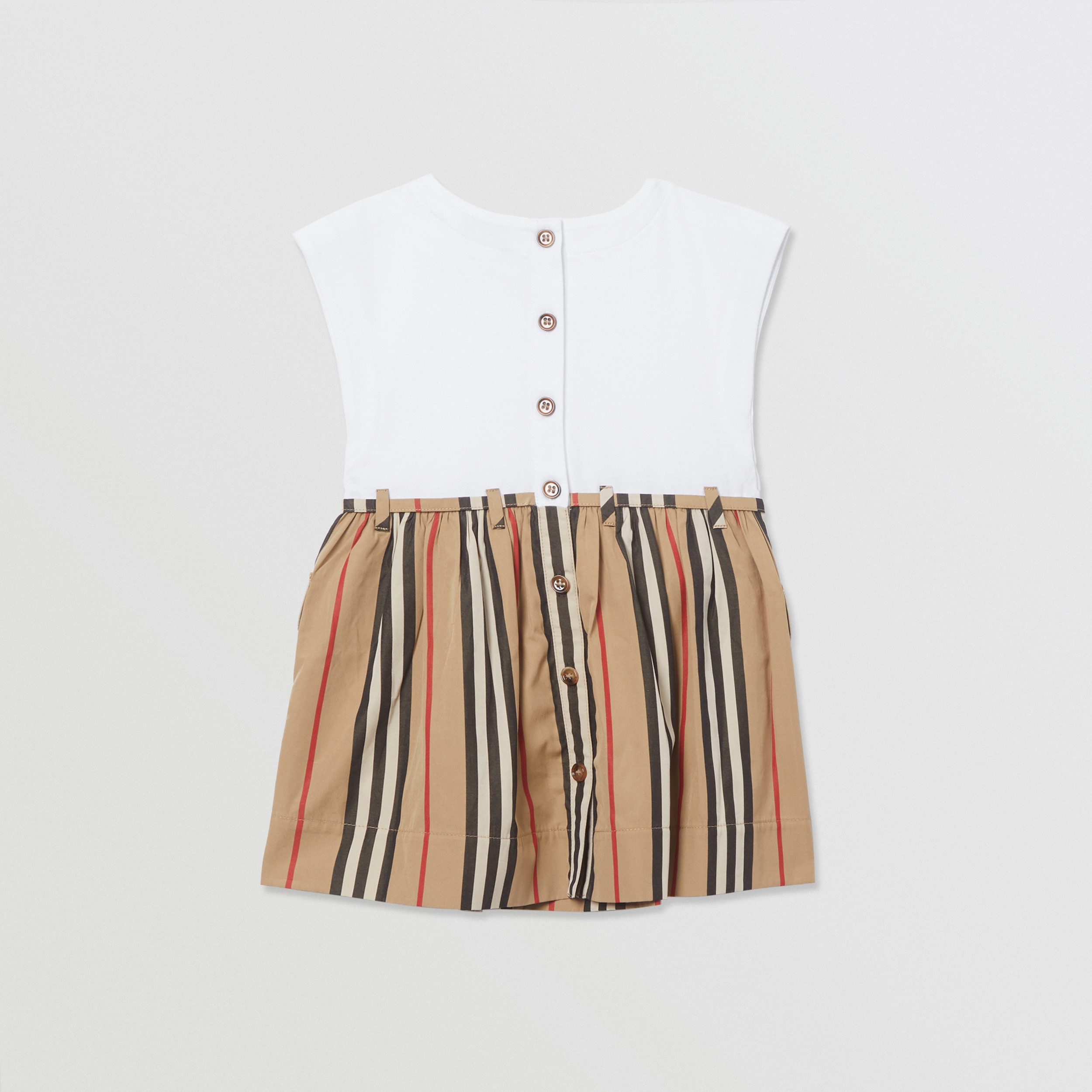 Icon Stripe Cotton Dress in White/archive Beige - Children | Burberry ...