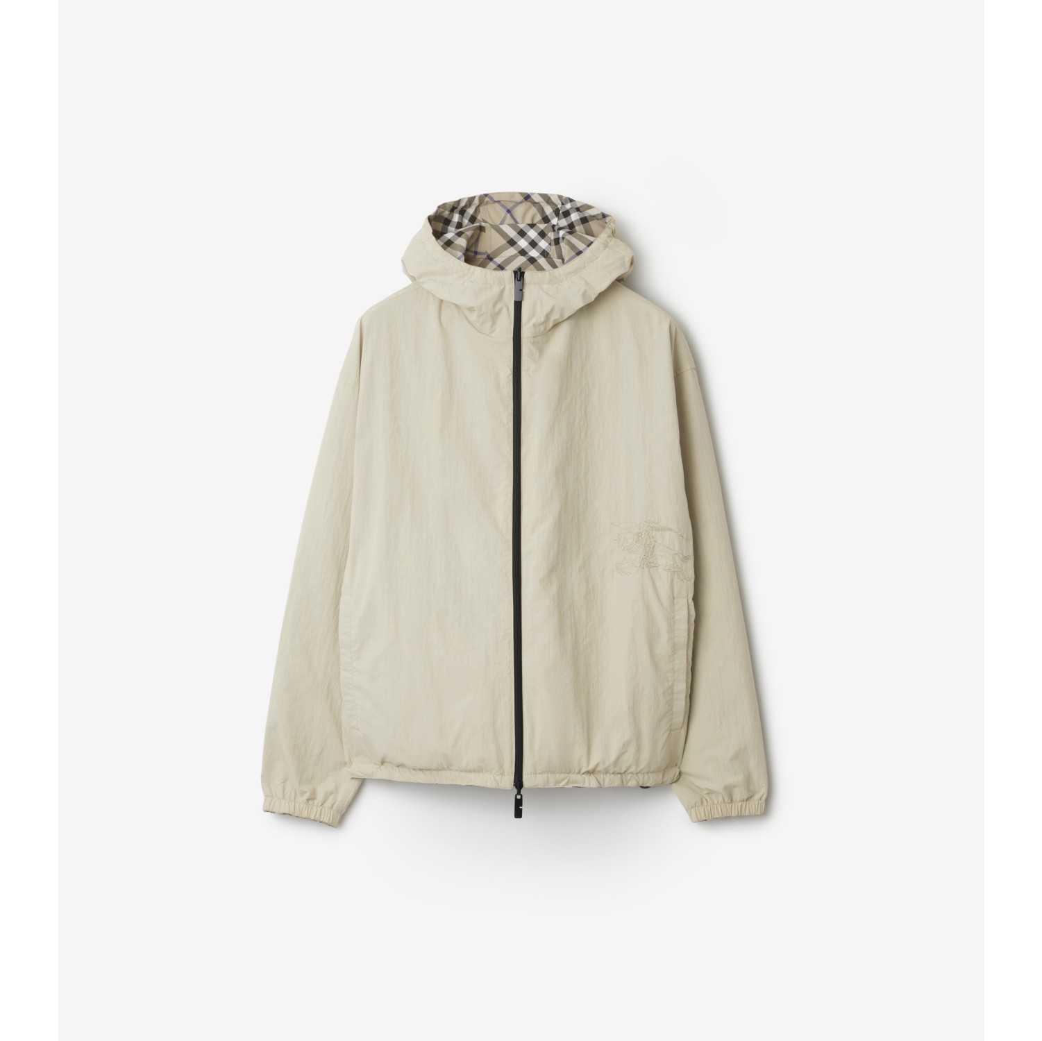 Reversible Check Hooded Jacket