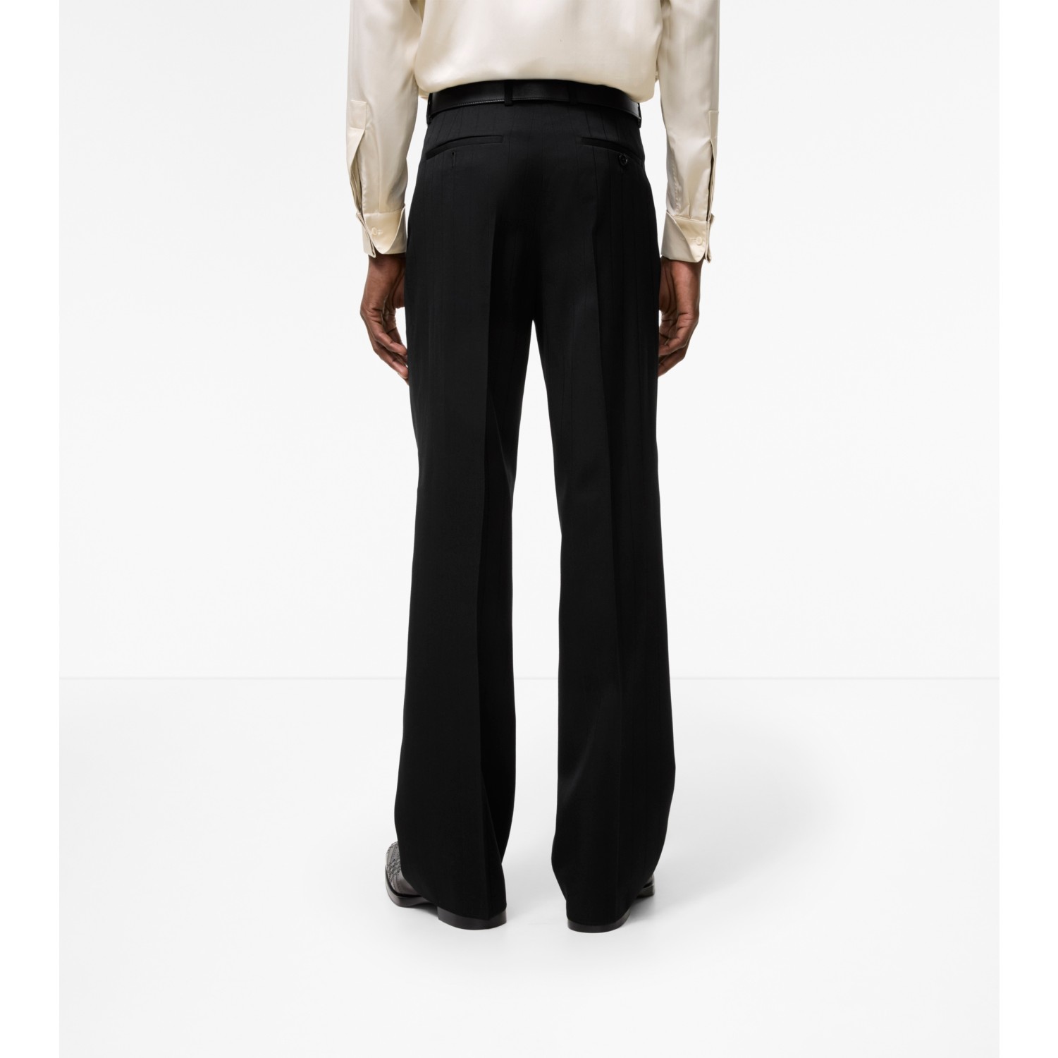 Pinstriped Wool Tailored Trousers in Black - Men | Burberry® Official