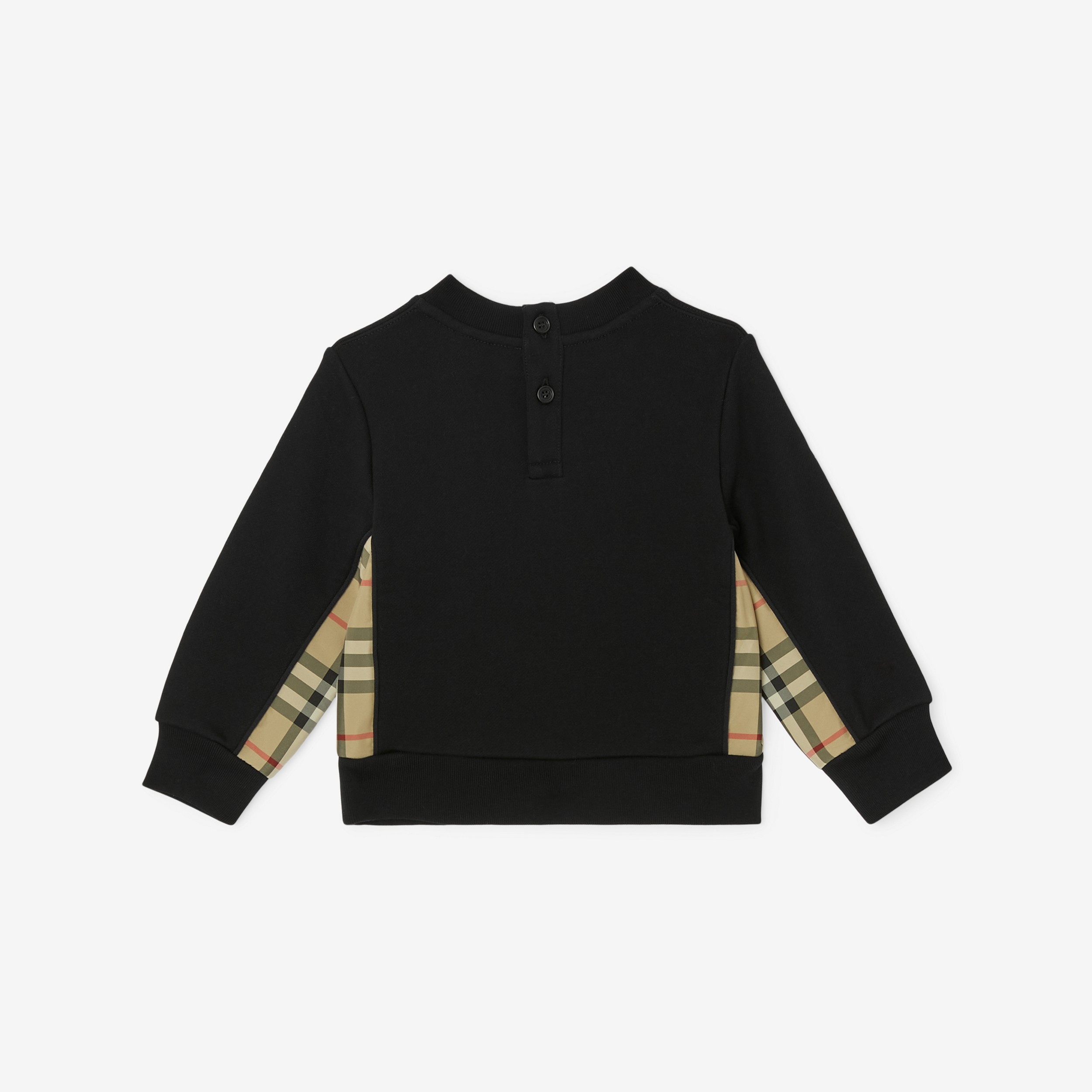 Suéter em algodão com recorte em Vintage Check (Preto) - Crianças | Burberry® oficial - 2