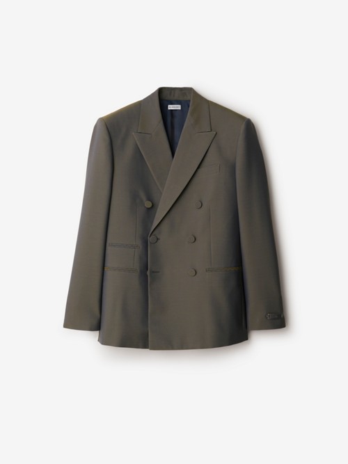 Burberry Wool Tailored Jacket In Reef