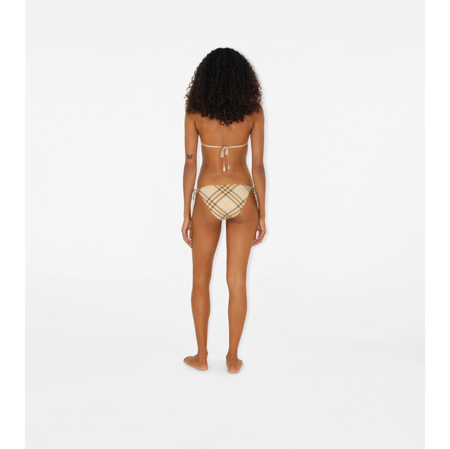 Check Bikini Top in Wheat Women Burberry Official