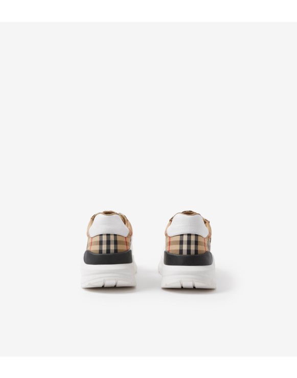Check, Suede and Leather Sneakers