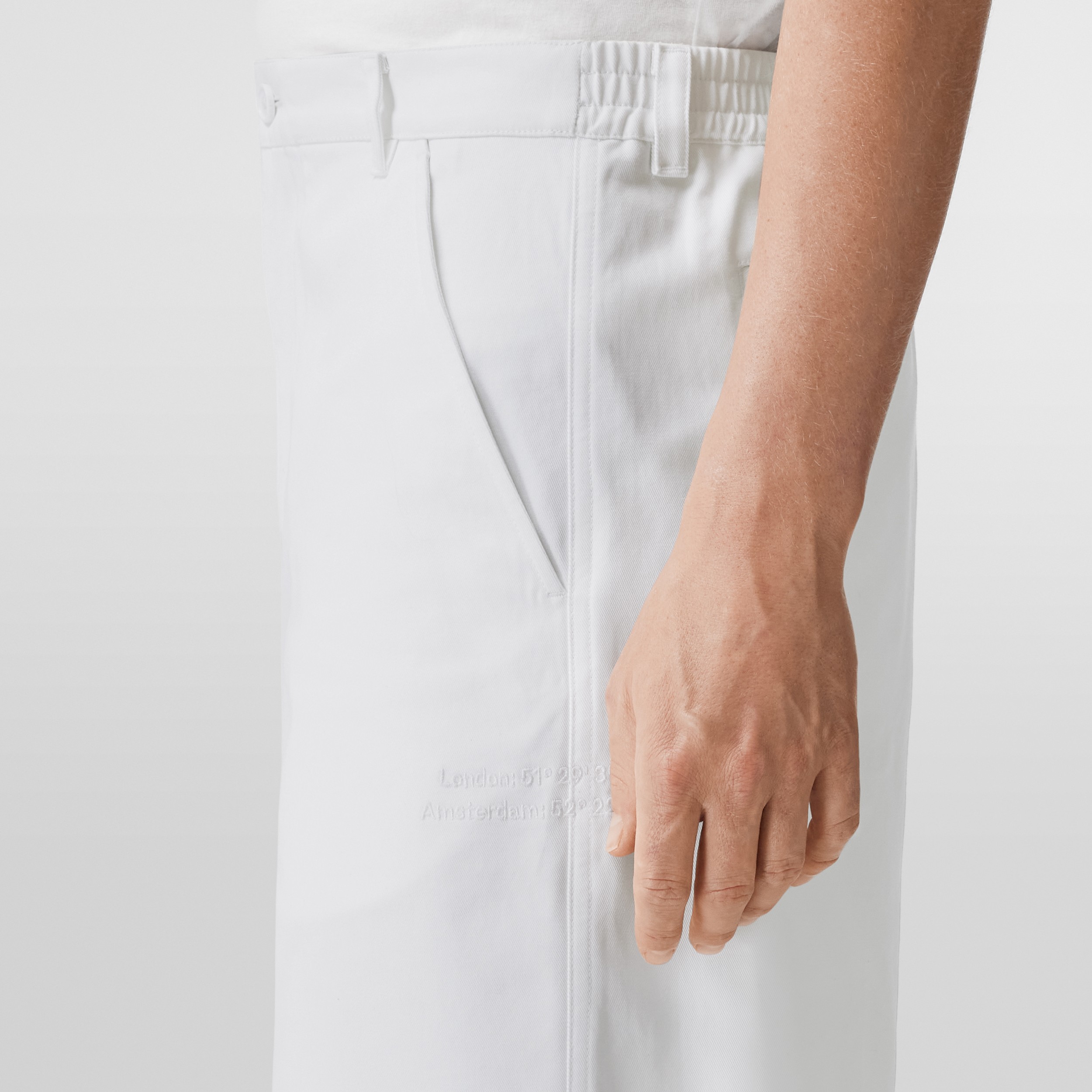 Cotton Twill Shorts in White - Men | Burberry® Official - 4