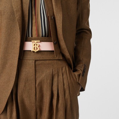 reversible monogram motif leather belt