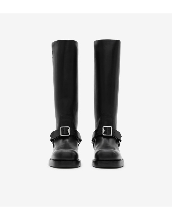Leather Saddle High Boots