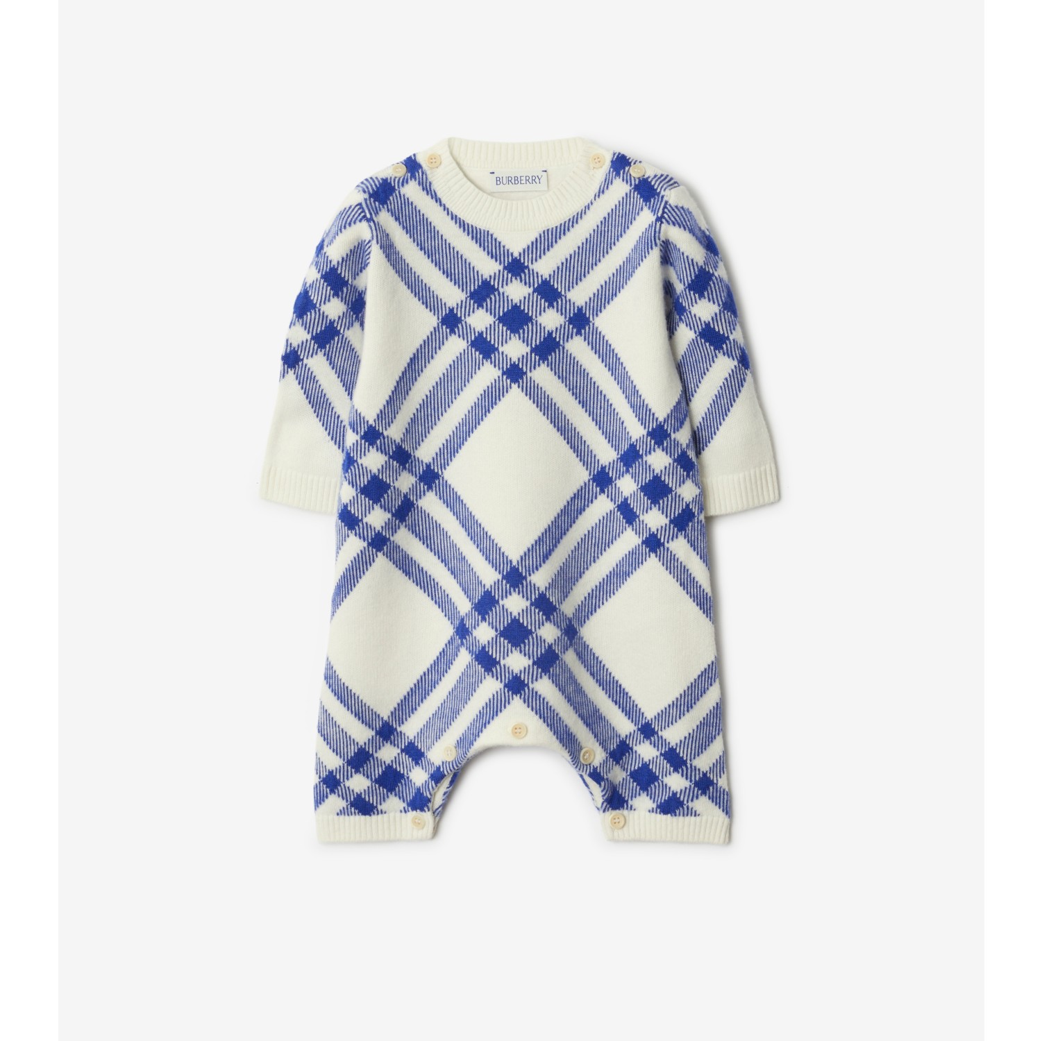 Gift set para bebê de duas peças em cashmere e lã com estampa xadrez