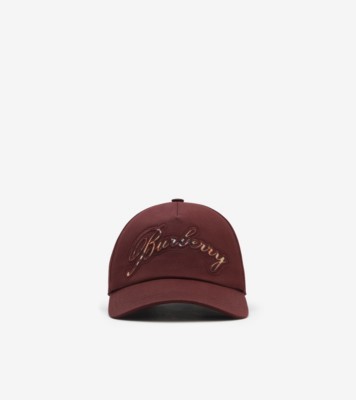 Check Cursive Logo Gabardine Baseball Cap Mahogany ®