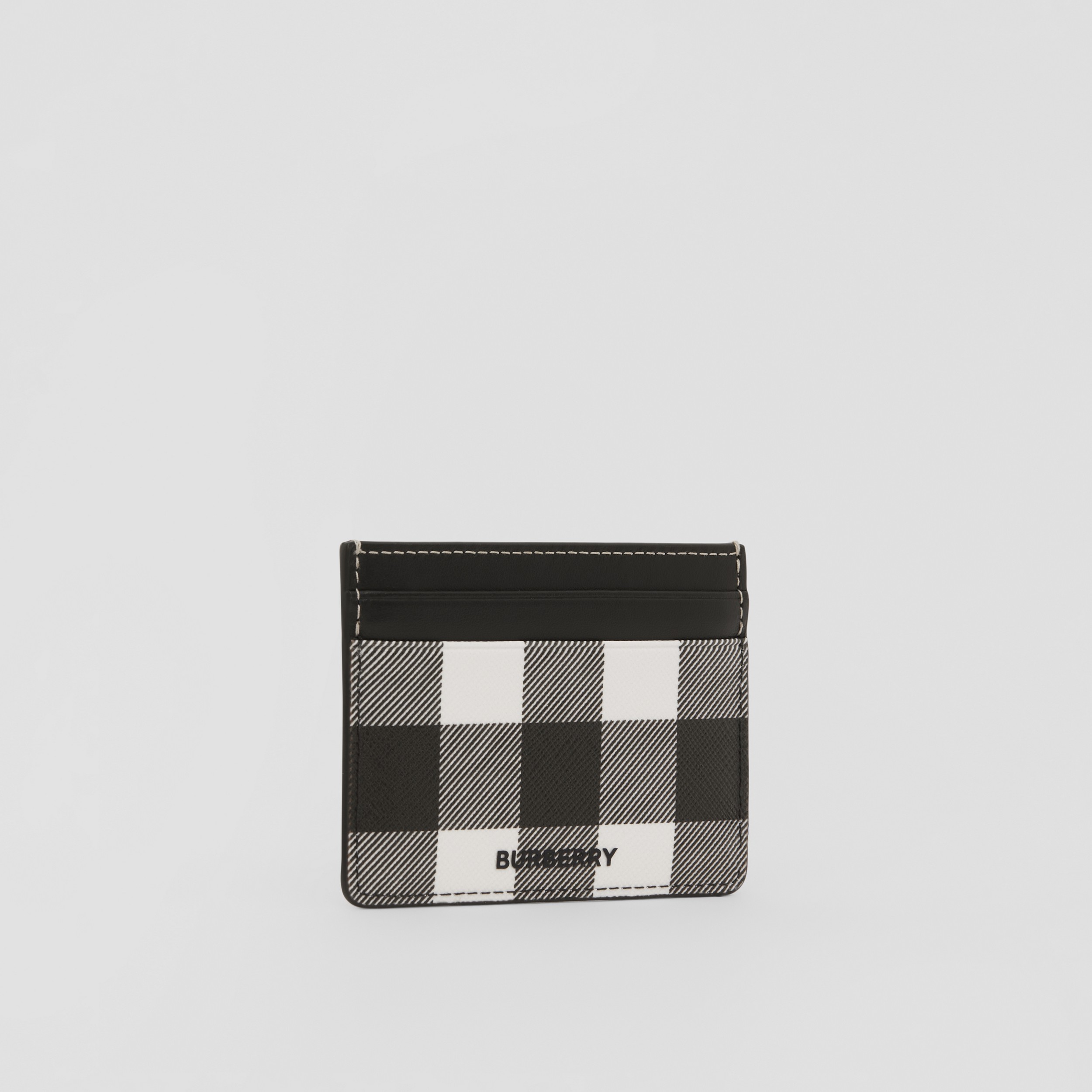 Exaggerated Check and Leather Card Case in Dark Birch Brown - Men | Burberry® Official - 4