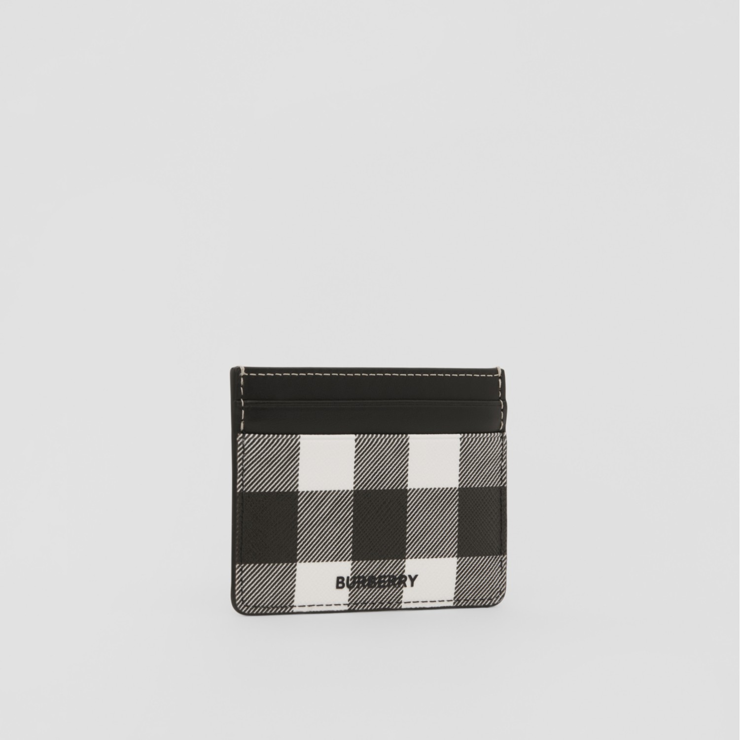 Check and Leather Card Case in Dark birch brown - Men, Canvas | Burberry®  Official