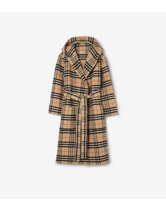 Check Wool Cashmere Robe