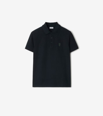 ★Burberry★ロングスリーブコットンポロシャツ コットン ポロシャツ (オリーブ) - メンズ, コットン | Burberry