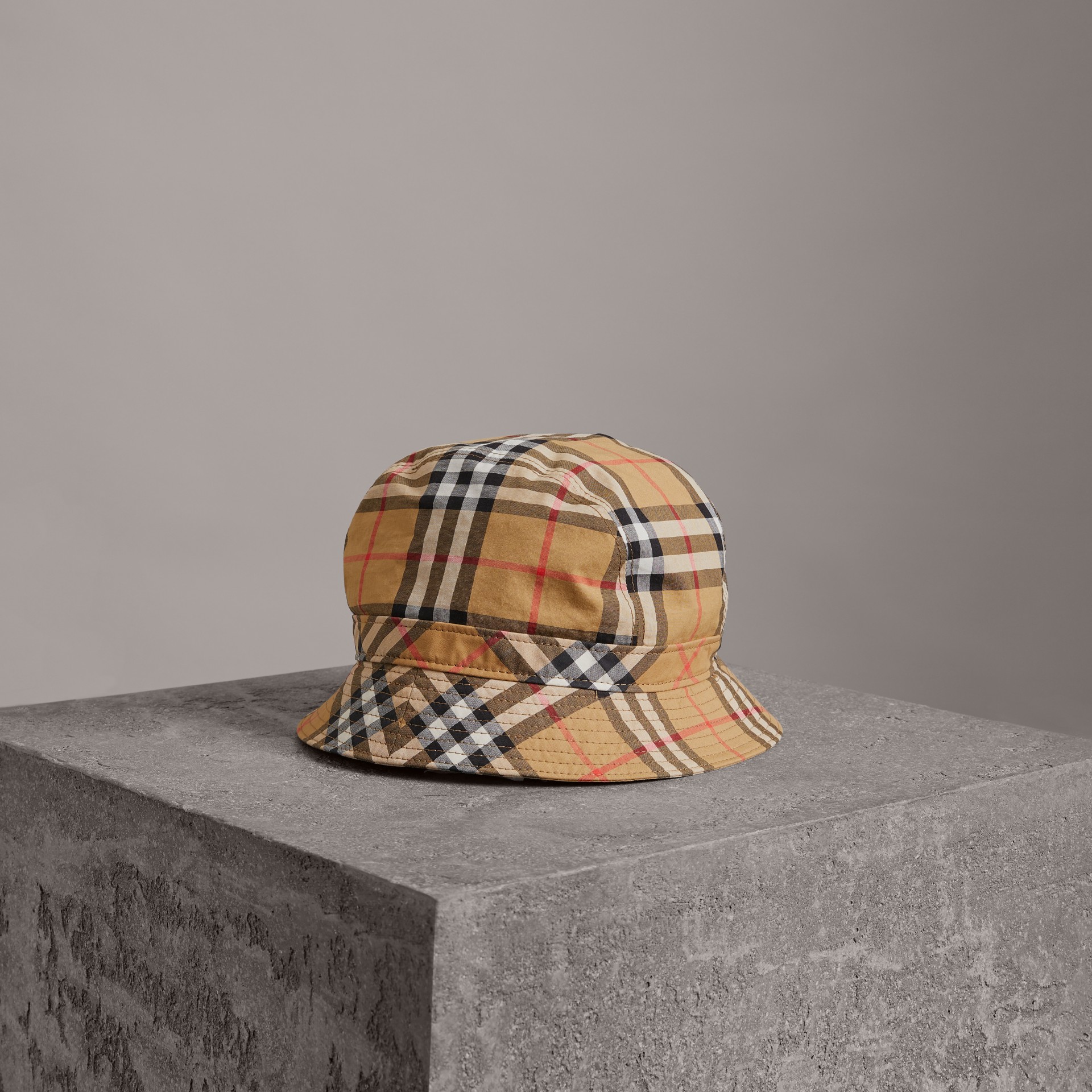 vintage check bucket hat