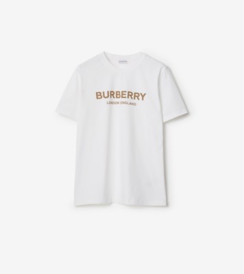 新品タグ付きBURBERRY ホワイトトップスTシャツ ロゴ コットンTシャツ (ホワイト) - ウィメンズ | Burberry®公式サイト