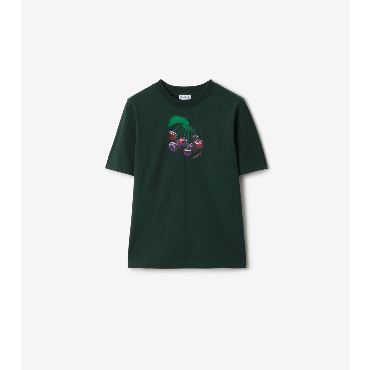 Burberry Cherry Cotton T-shirt In Green