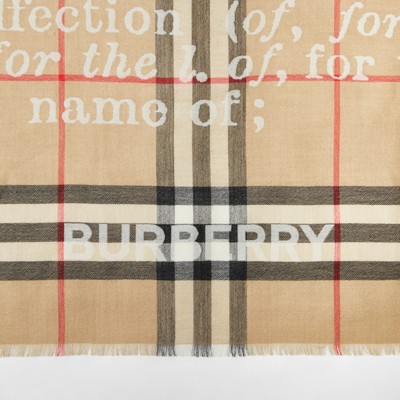 burberry logo cashmere jacquard scarf