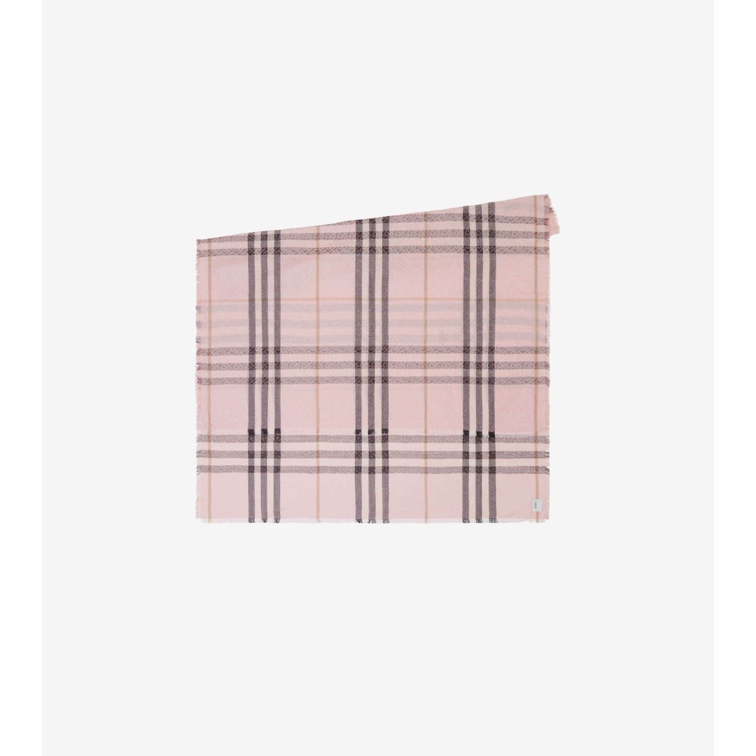 Burberry Lightweight Monogram & Check Wool-Silk Scarf