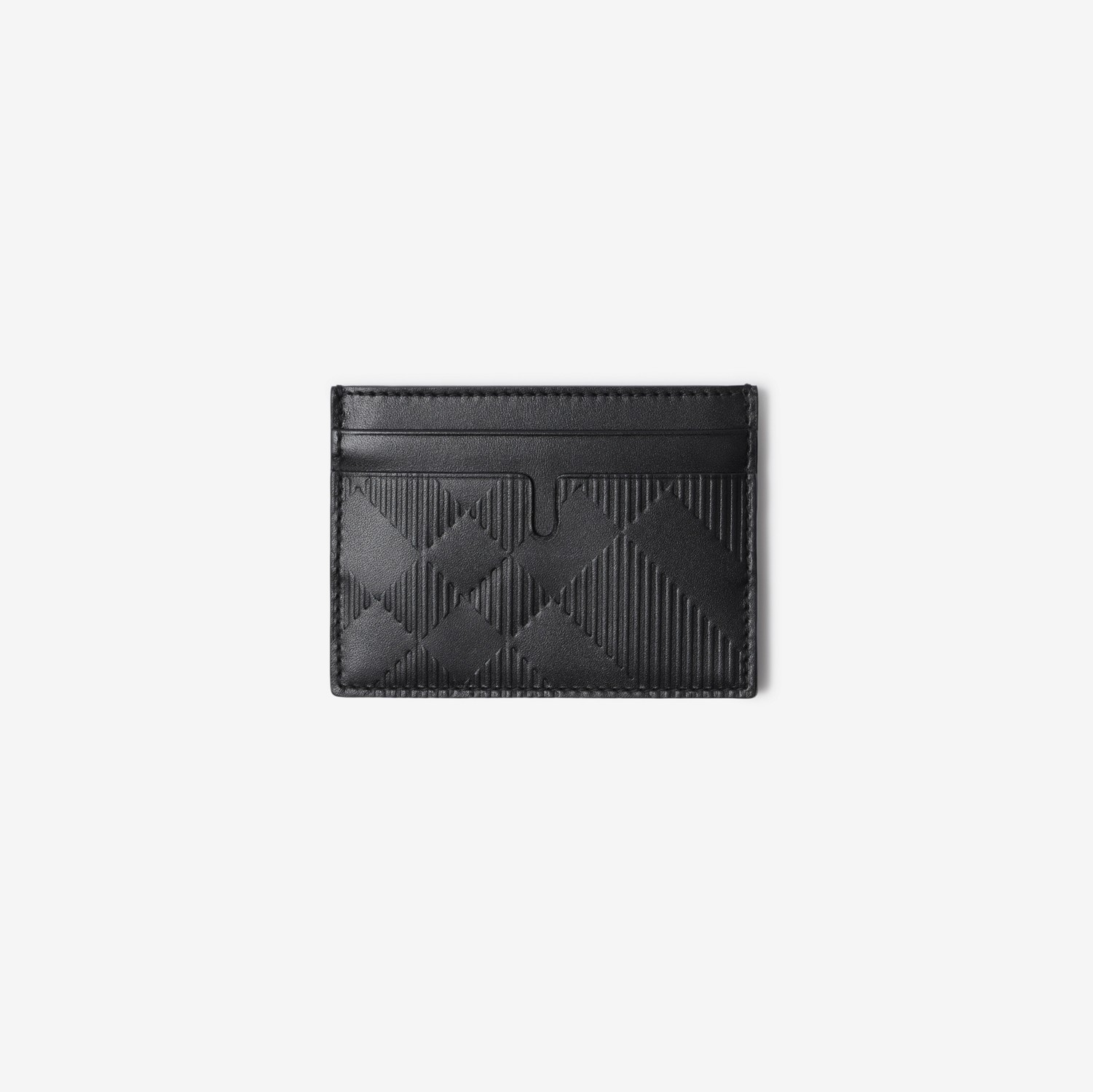 Check Leather Card Case in Black | Burberry® Official