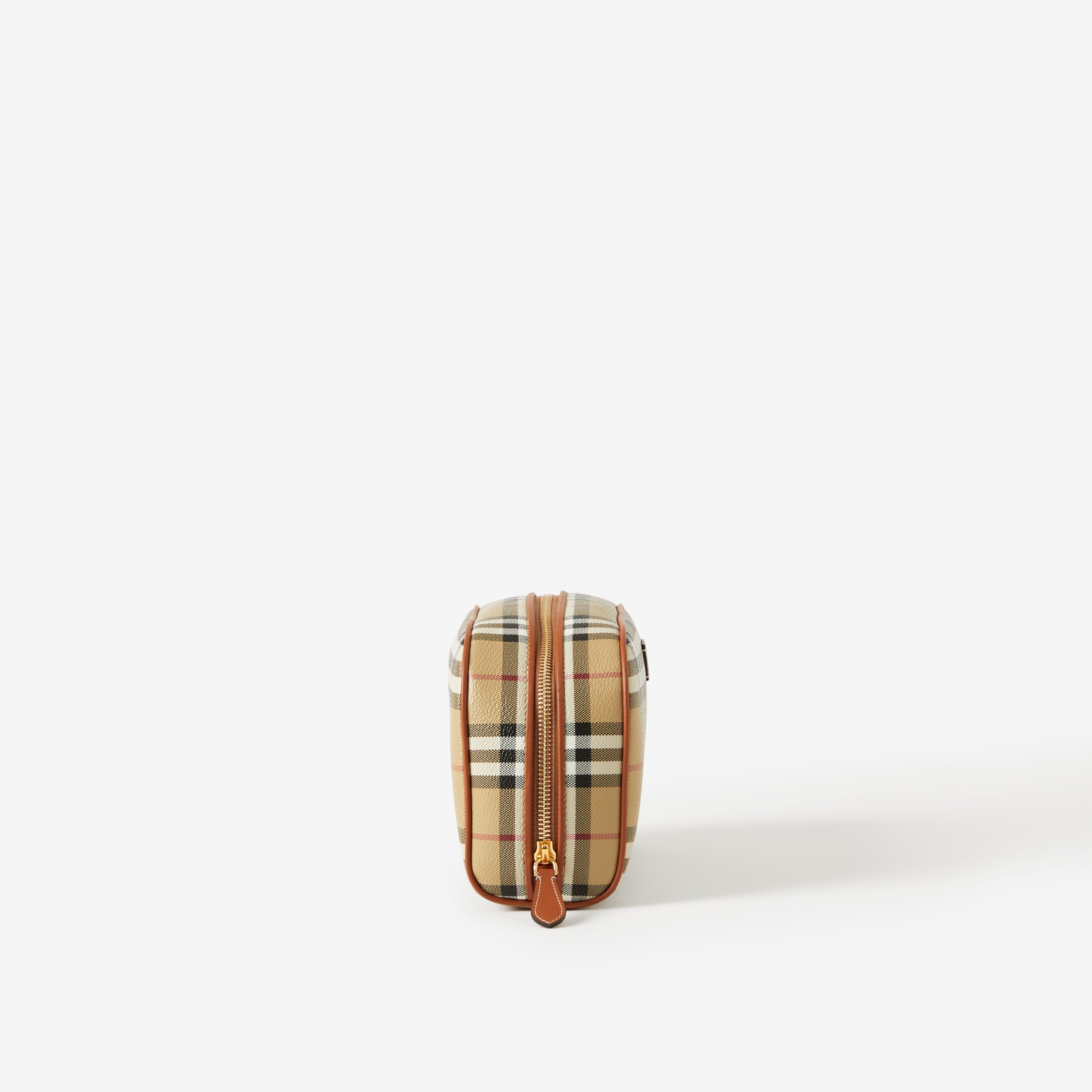 Medium Check Travel Pouch in Archive Beige - Women | Burberry® Official - 2