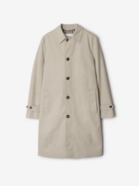 Long Cotton Blend Car Coat in colour Heron