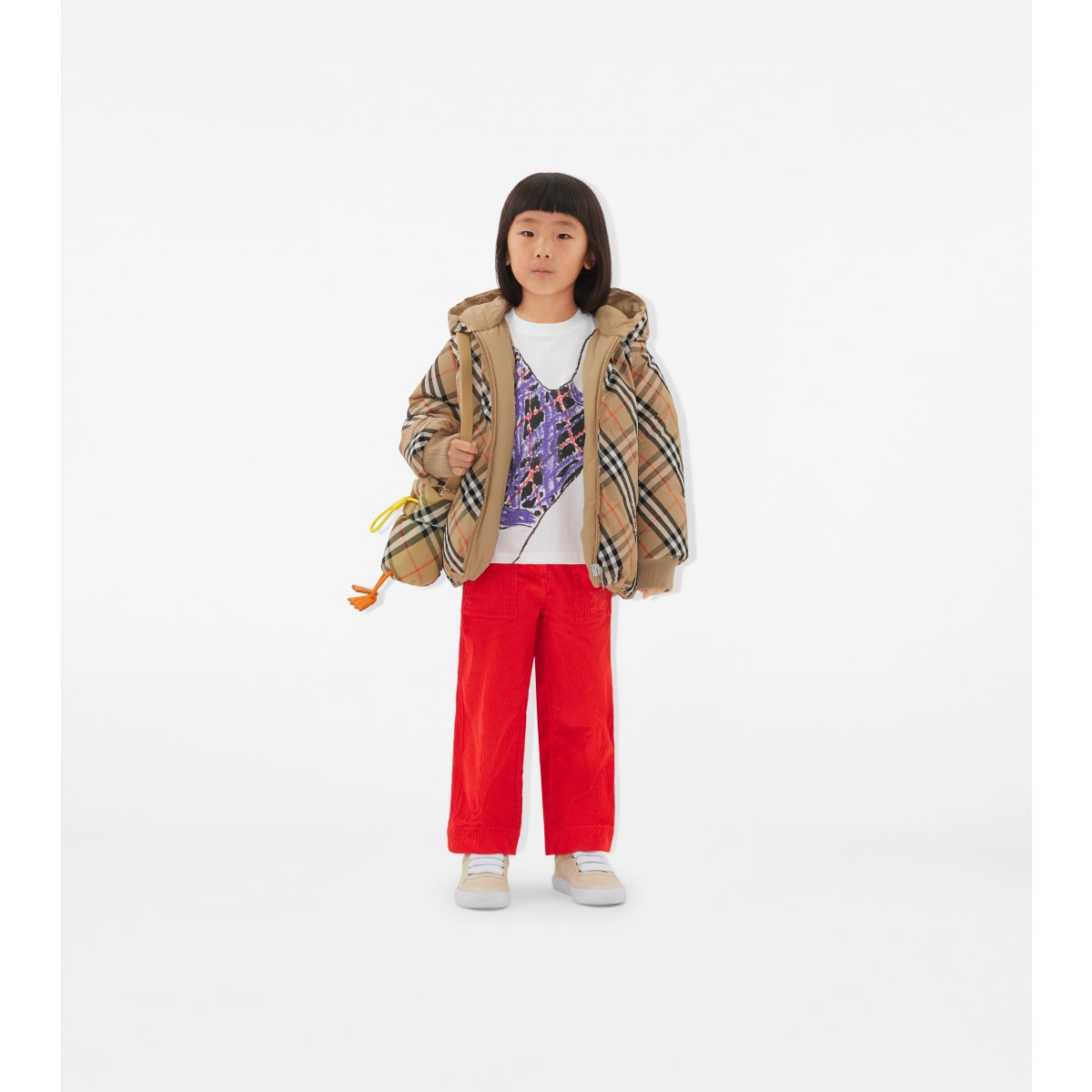  Check Reversible Nylon Puffer Jacket