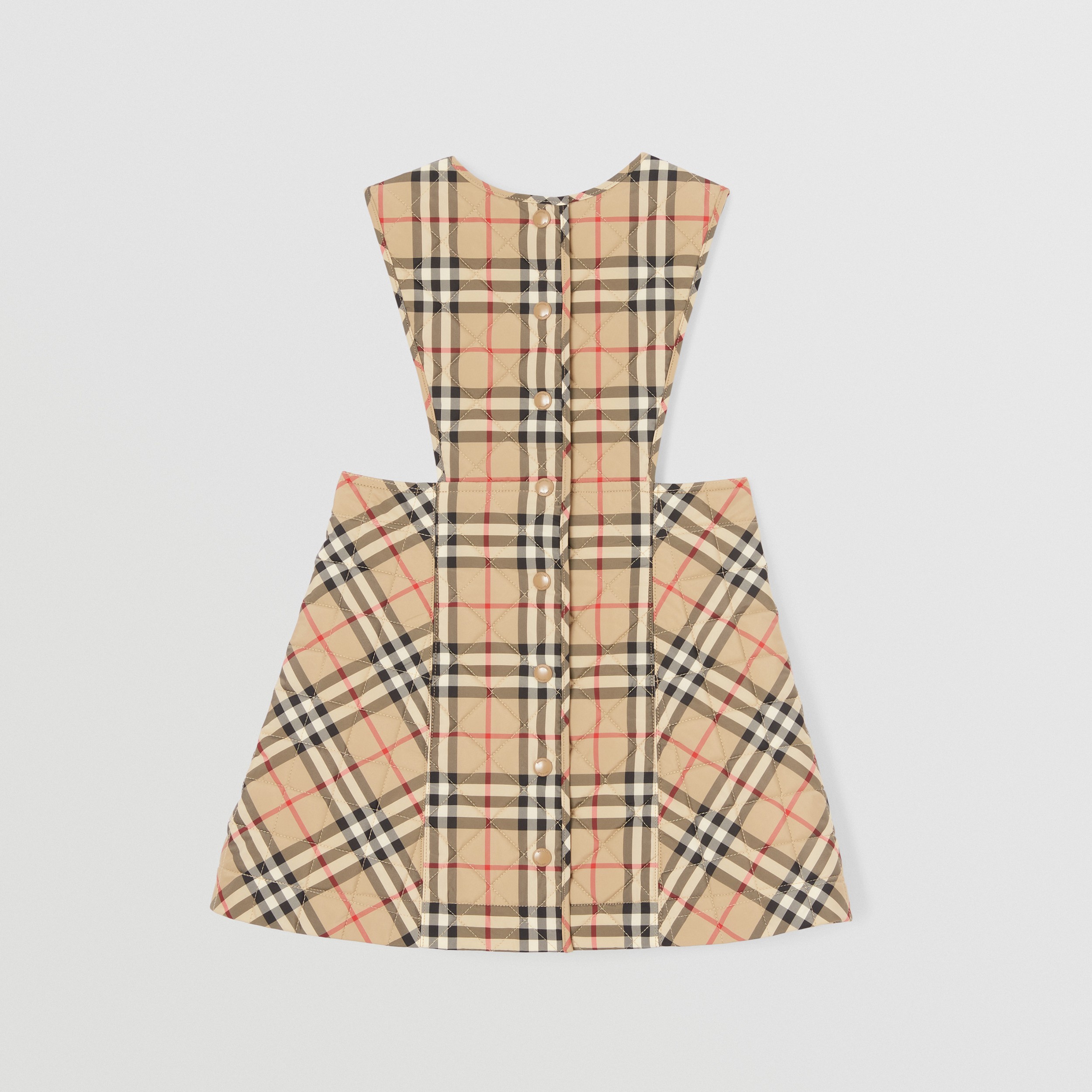 Vintage Check Diamond Quilted Pinafore Dress in Archive Beige | Burberry® Official - 4