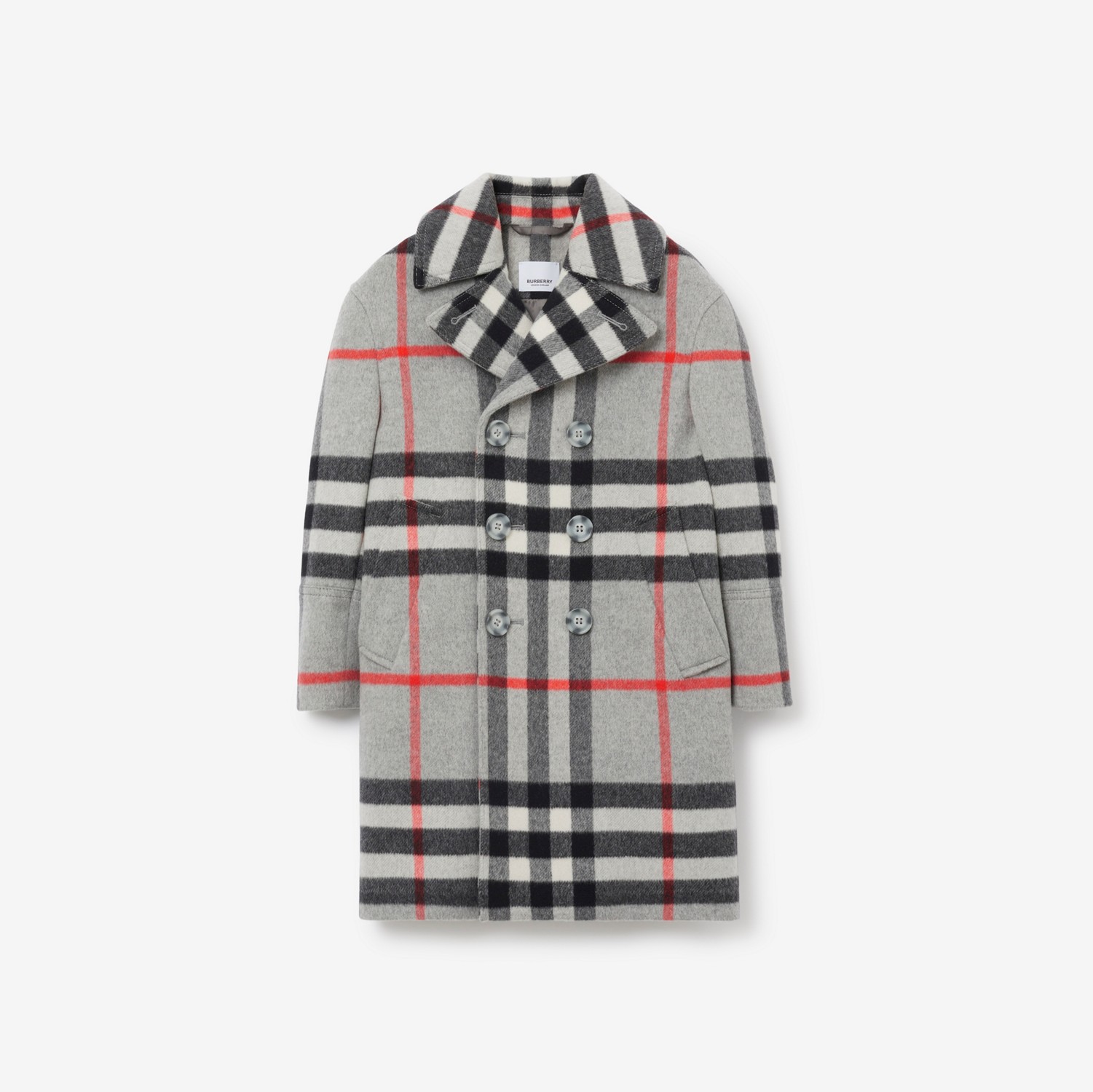 Casaco em lã e cashmere Check (Cinza Grafite Frio) | Burberry® oficial
