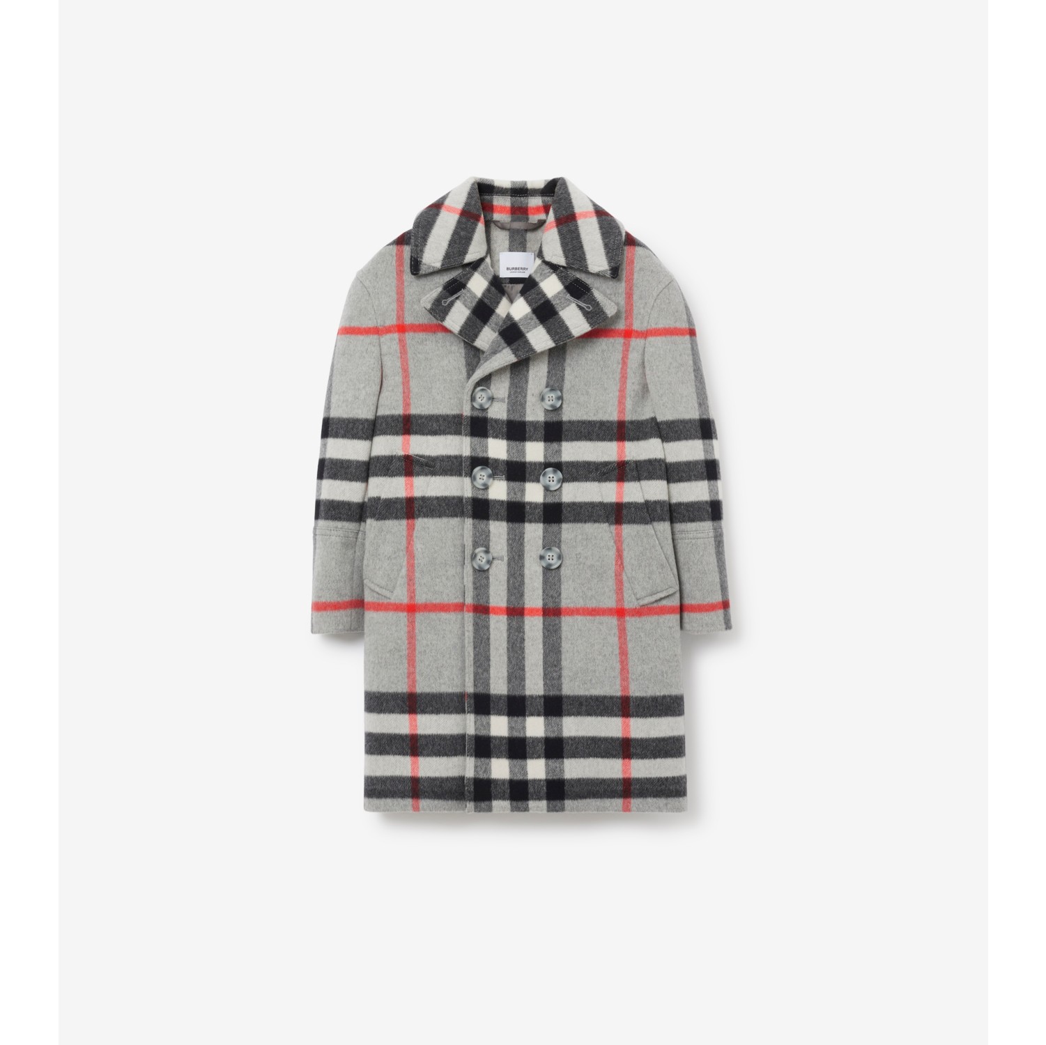 Burberry wool plaid deals coat