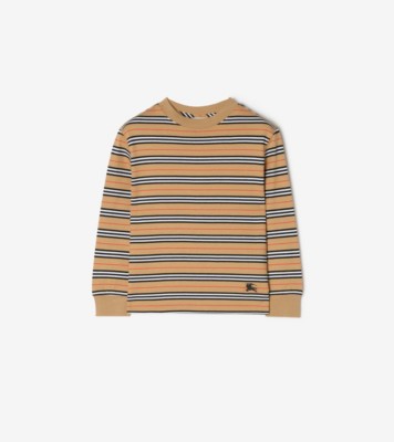 Long sleeve Icon Stripe Cotton T shirt Sand ®