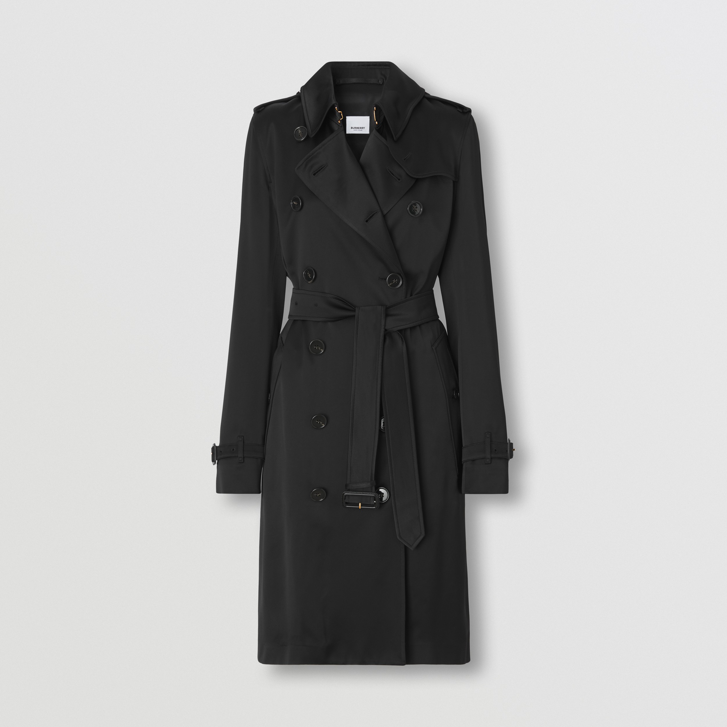 Silk-lined Long Trench Coat in Black - Women | Burberry® Official - 4