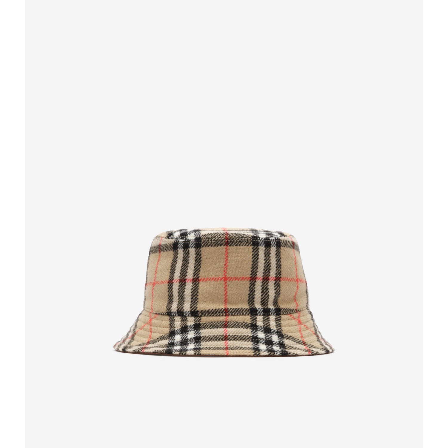 Reversible Check Wool Bucket Hat