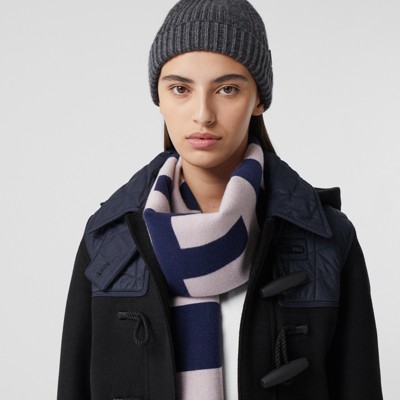 burberry logo jacquard wool scarf