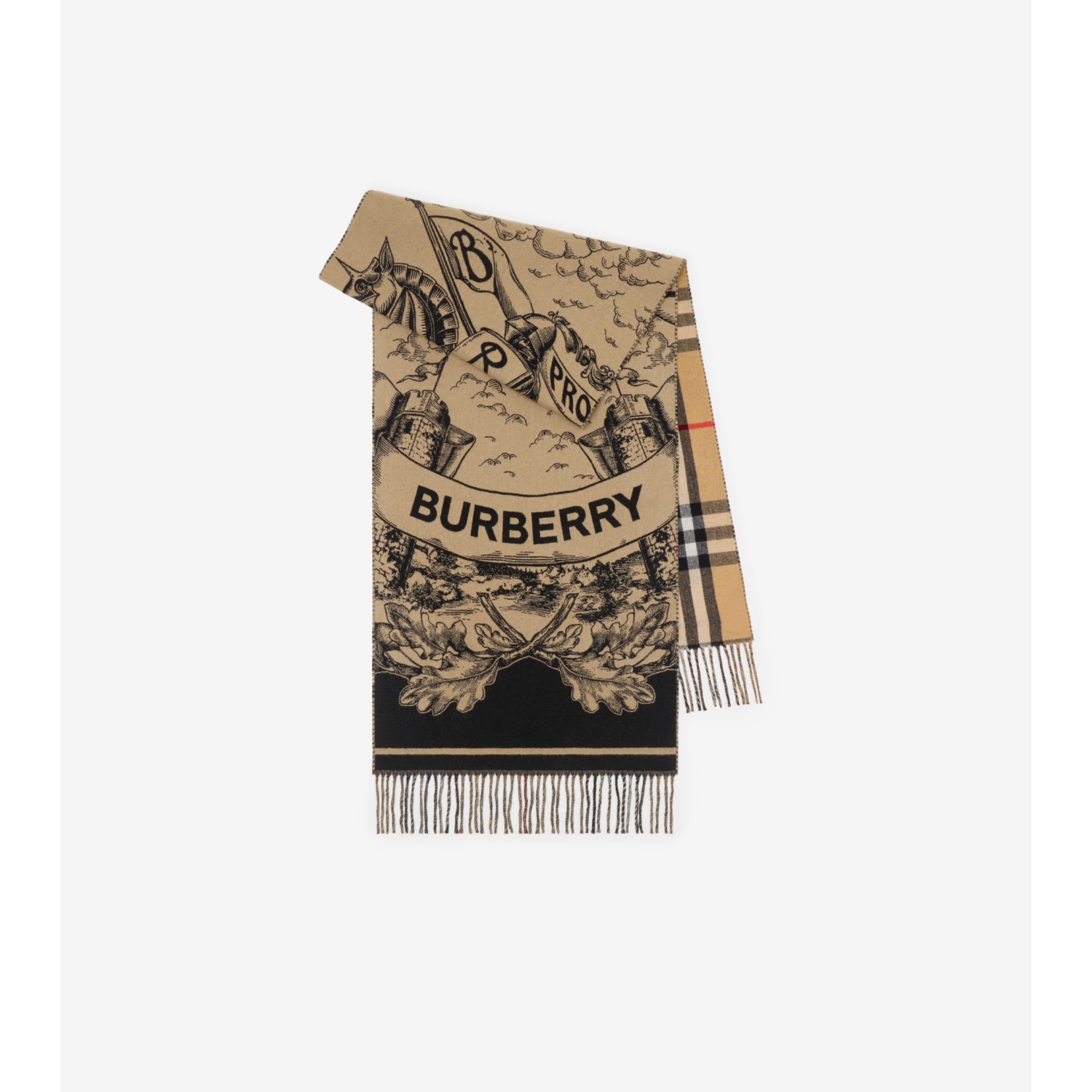 Wide Gallant Knight Cashmere Scarf
