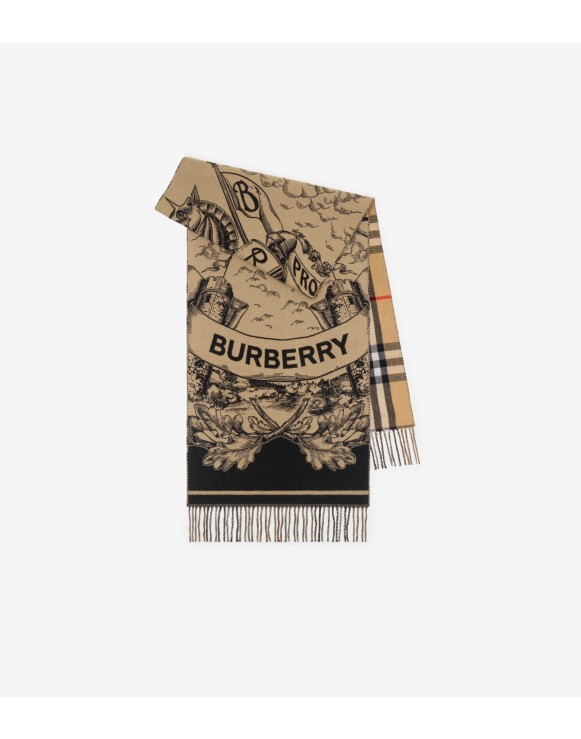 Wide Reversible EKD Cashmere Scarf